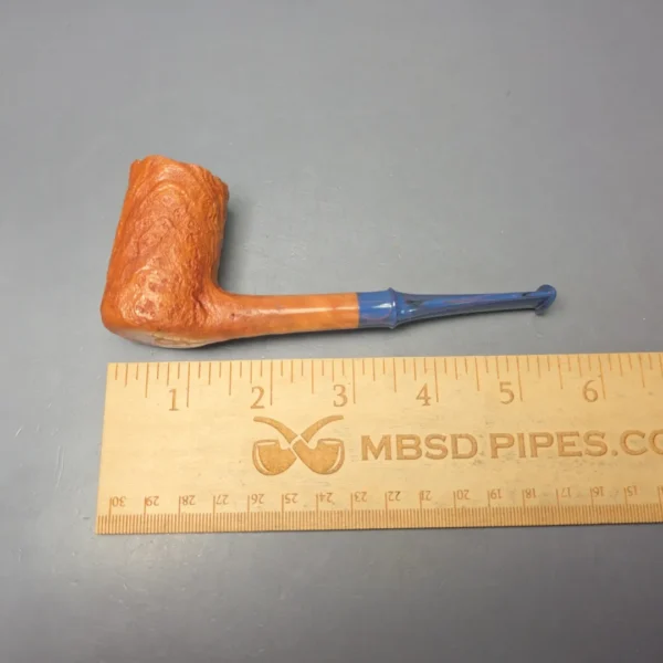 Nate King Natural Sandblasted "Dan Shape" Stack Handmade Briar Pipe, New - Image 11