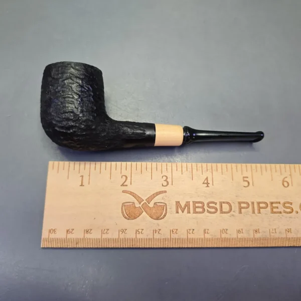 MBSD Briars by Piero Vitale Black Rusticated Billiard w/ Boxwood, Briar Pipe, New - Image 11