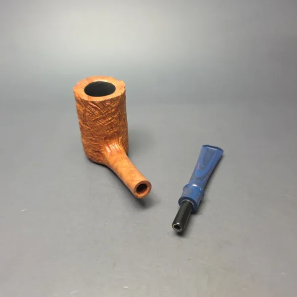 Nate King Natural Sandblasted "Dan Shape" Stack Handmade Briar Pipe, New - Image 13