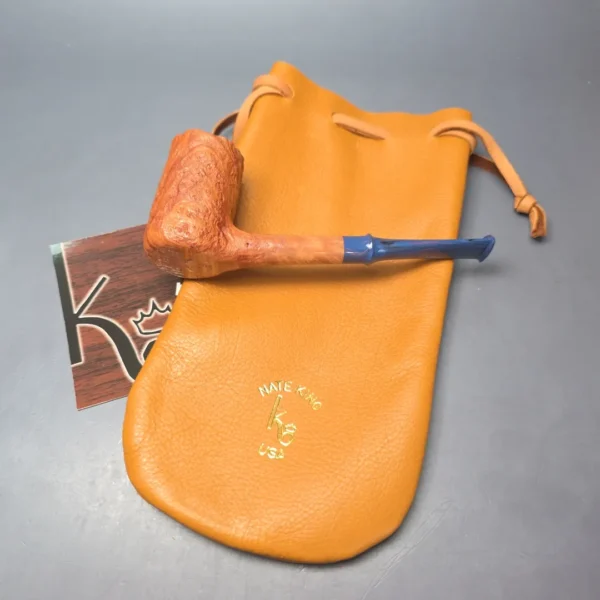 Nate King Natural Sandblasted "Dan Shape" Stack Handmade Briar Pipe, New - Image 14