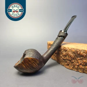 Christian Ruetz "Broken" Partially Sandblasted Asymmetric Long Shank Acorn Estate Briar Pipe, Other Estates