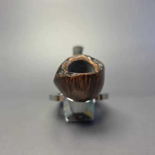 Christian Ruetz "Broken" Partially Sandblasted Asymmetric Long Shank Acorn Estate Briar Pipe, Other Estates - Image 3