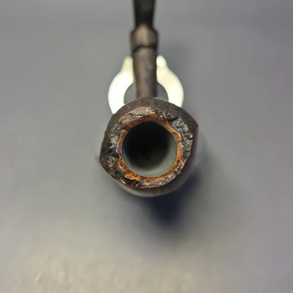Christian Ruetz "Broken" Partially Sandblasted Asymmetric Long Shank Acorn Estate Briar Pipe, Other Estates - Image 7