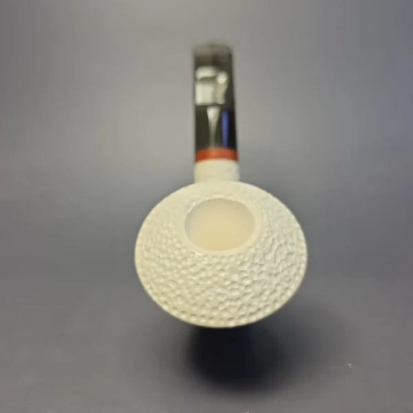 MBSD Meerschaum Deluxe Rusticated Standing Dublin Block Meerschaum Pipe, Briar-Mortise, New - Image 4