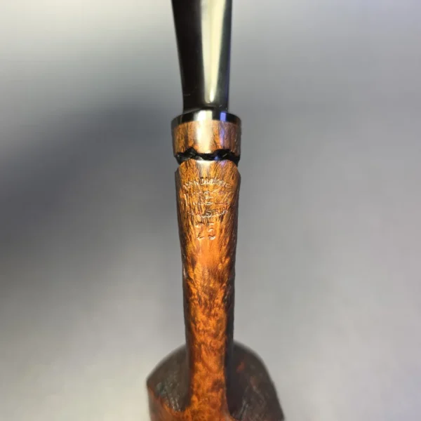 Christian Ruetz "Broken" Partially Sandblasted Asymmetric Long Shank Acorn Estate Briar Pipe, Other Estates - Image 9