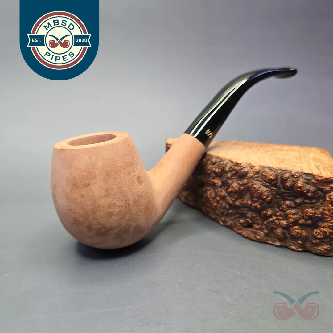 Stanwell Authentic Natural Smooth Bent Billiard Estate Briar Pipe, Unsmoked
