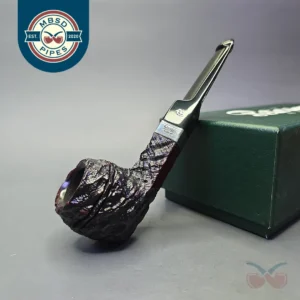 Peterson Cobble 150 Rusticated & Sandblasted Bulldog w/ Silver Briar Pipe, New
