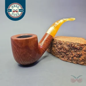 Savinelli Oscar Lucite 622 KS Smooth Bent Pot Estate Briar Pipe, Italian Estates