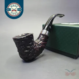 Peterson Cobble 05 Rusticated & Sandblasted Calabash w/ Silver Briar Pipe, New