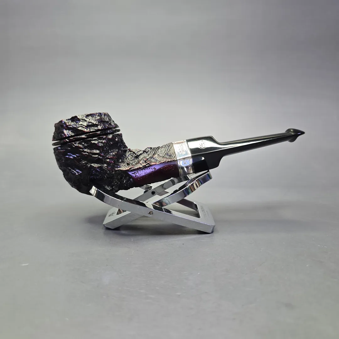 Peterson Cobble 150 Rusticated & Sandblasted Bulldog w/ Silver Briar Pipe, New - Image 2