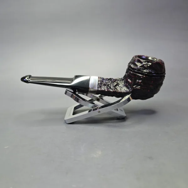 Peterson Cobble 150 Rusticated & Sandblasted Bulldog w/ Silver Briar Pipe, New - Image 4