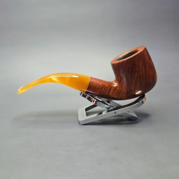 Savinelli Oscar Lucite 622 KS Smooth Bent Pot Estate Briar Pipe, Italian Estates - Image 4