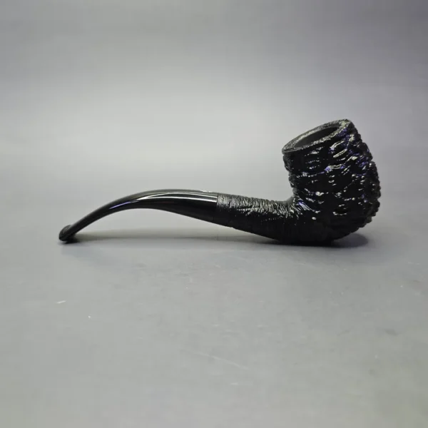 Savinelli 150th Anniversary Capri Root Briar 606 KS Rusticated Bent Billiard Briar Pipe, New - Image 4