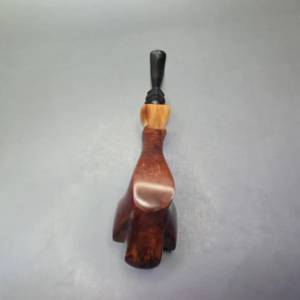 Larsen & Stigart Champ of Denmark XXL Spot Carved Freehand w/ Horn Estate Briar Pipe, Danish Estates - Image 8