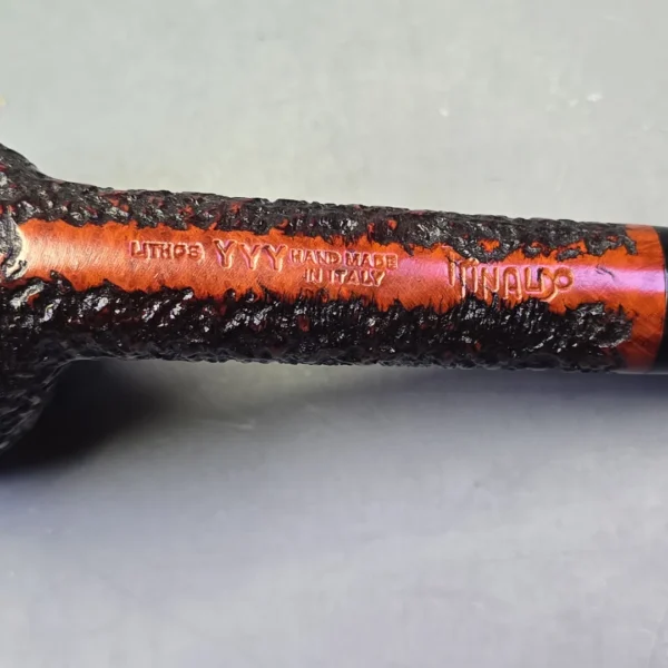 Rinaldo Lithos YYY Partially Rusticated Liverpool Estate Briar Pipe, Italian Estates - Image 10