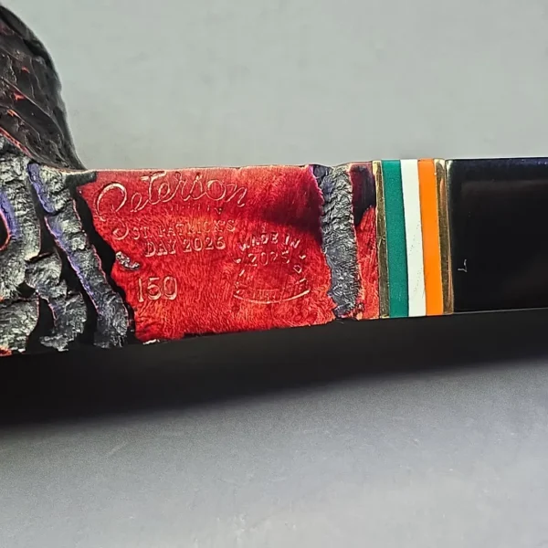 Peterson 2026 St Patrick's Day 150 Rusticated Bulldog Briar Pipe, New - Image 10
