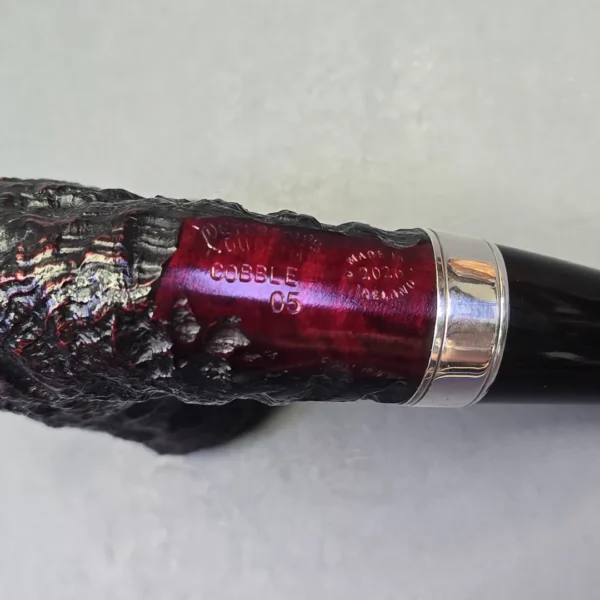 Peterson Cobble 05 Rusticated & Sandblasted Calabash w/ Silver Briar Pipe, New - Image 10