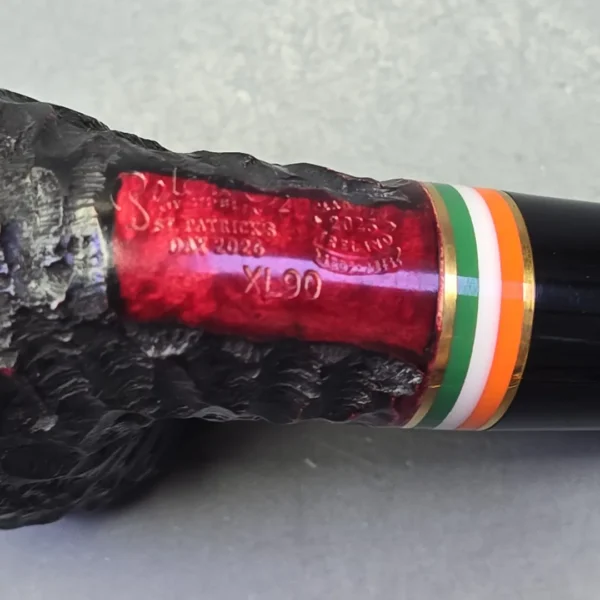 Peterson 2026 St Patrick's Day XL90 Rusticated Bent Billiard Briar Pipe, New - Image 10