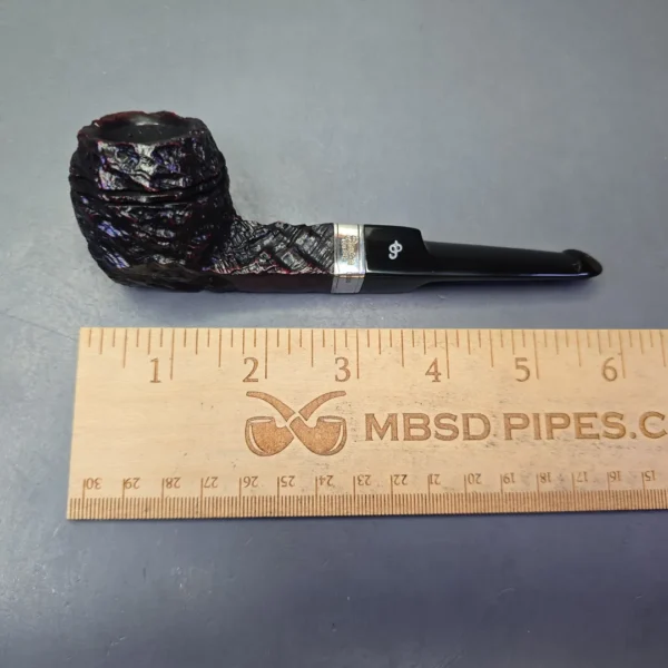 Peterson Cobble 150 Rusticated & Sandblasted Bulldog w/ Silver Briar Pipe, New - Image 11