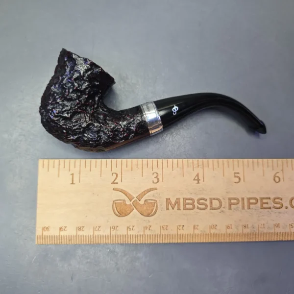 Peterson Cobble 05 Rusticated & Sandblasted Calabash w/ Silver Briar Pipe, New - Image 11