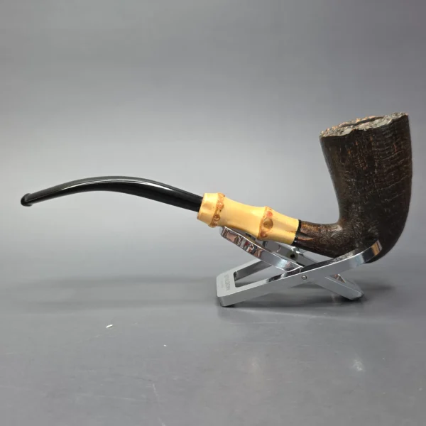 Tsuge Tokyo 502 Sandblasted Dublin w/ Bamboo Estate Briar Pipe, Japanese Estates - Image 4