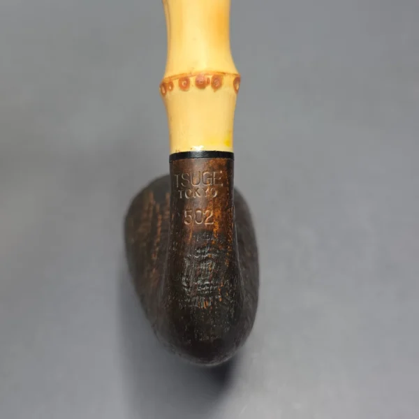 Tsuge Tokyo 502 Sandblasted Dublin w/ Bamboo Estate Briar Pipe, Japanese Estates - Image 9