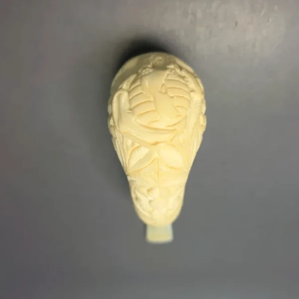 MBSD Meerschaum Silver Eagle Carved Brandy Reverse Calabash Block Meerschaum Pipe, New - Image 14