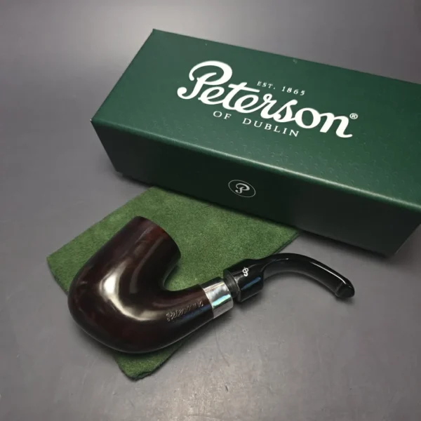 Peterson Pub Pipe Heritage Smooth Oom Paul w/ Silver Briar Pipe, New - Image 11