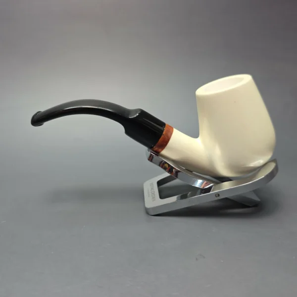 MBSD Meerschaum Deluxe Smooth Brandy Block Meerschaum Pipe, Briar-Mortise, New - Image 4