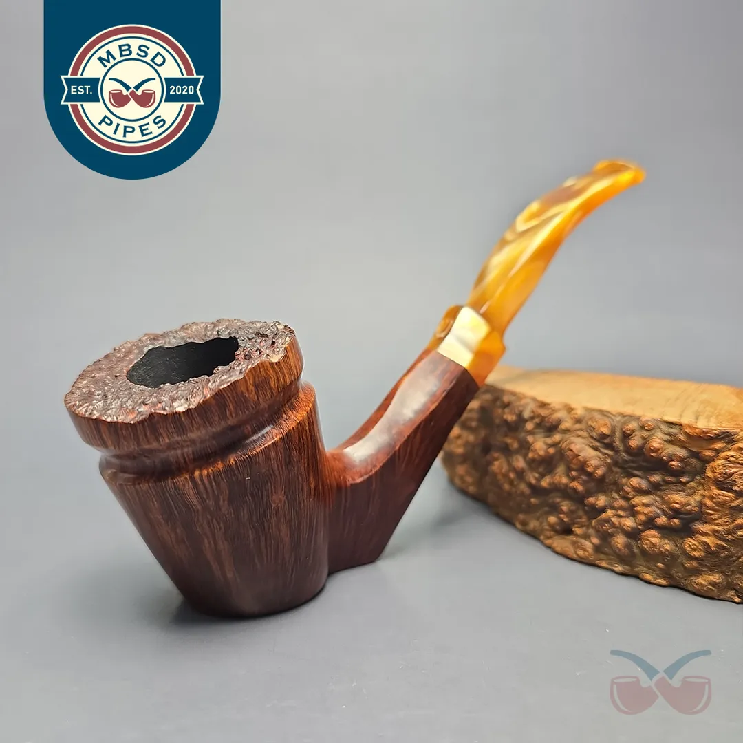 Wengholt (Preben Holm) Unique Straight Grain Smooth Freehand Sitter Estate Briar Pipe, Unsmoked