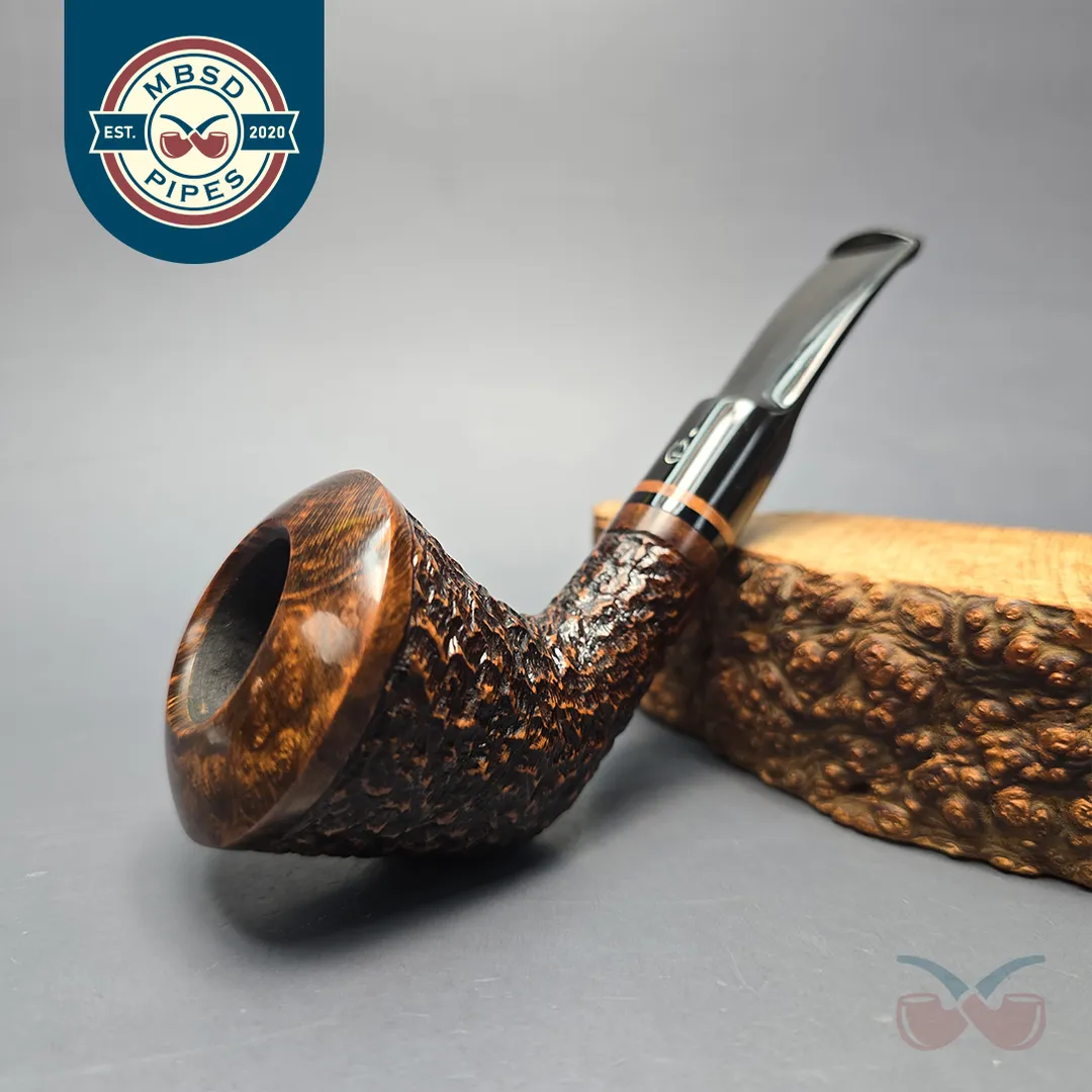 Jirsa 65 Partially Rusticated Stack Dublin Estate Briar Pipe, Unsmoked