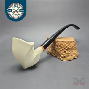 MBSD Meerschaum Deluxe Smooth Churchwarden Freehand Block Meerschaum Pipe, Briar-Mortise, New
