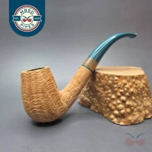Pipe Tristan Natural Sandblasted "LC" Bent Billiard with Black Palm (New)