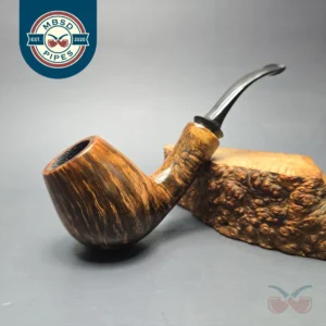 Papa Bear Pipes by Tim Beaumont Smooth Brandy w/ Lacewood Handmade Briar Pipe, New