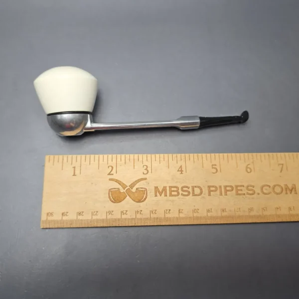 Falcon Chrome Dental w/ MBSD Meerschaum Dublin Block Meerschaum Bowl Pipe, New - Image 11