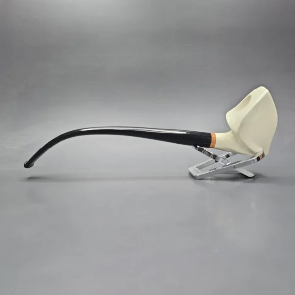 MBSD Meerschaum Deluxe Smooth Churchwarden Freehand Block Meerschaum Pipe, Briar-Mortise, New - Image 5