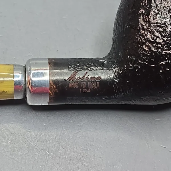 Molina Ambra 104 Sandblasted Apple Briar Pipe, New, 9mm - Image 10