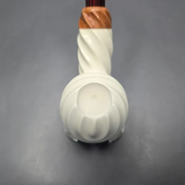 MBSD Meerschaum Premier by Bay Pipes Spiral Brandy w/ Case & Tamper Block Meerschaum Pipe, New - Image 10