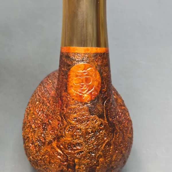 Papa Bear's Pipes by Tim Beaumont Sandblasted Brandy w/ Horn Handmade Briar Pipe, New - Image 11