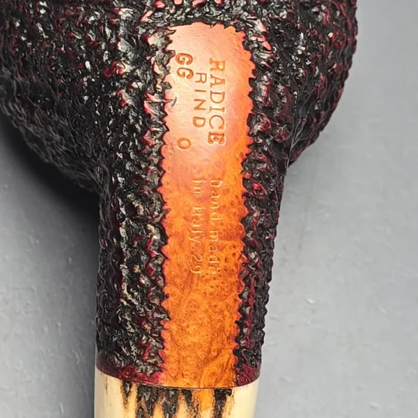 Radice Rind GG O Large Rusticated Apple Estate Briar Pipe, Italian Estates - Image 11