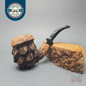 Nording Spruce Matte Partially Rusticated Freehand Estate Briar Pipe, Unsmoked