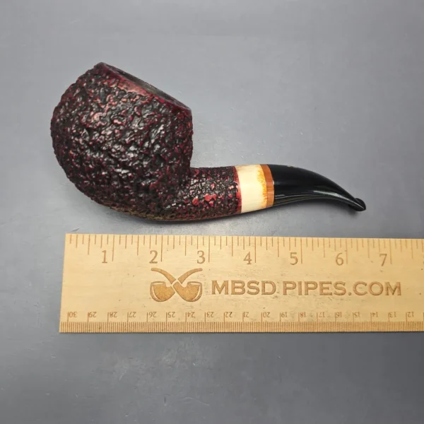 Radice Rind GG O Large Rusticated Apple Estate Briar Pipe, Italian Estates - Image 12