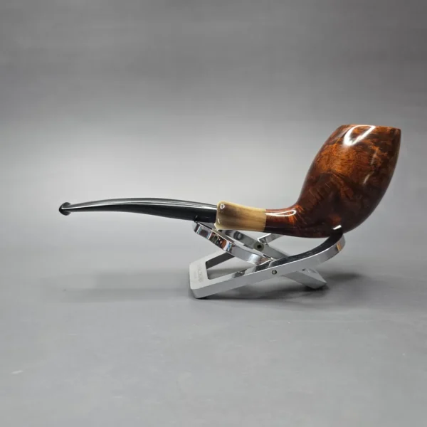 MBSD Briars Modern Masters 3 Smooth Tulip w/ Faux Horn Handmade Briar Pipe, New - Image 3