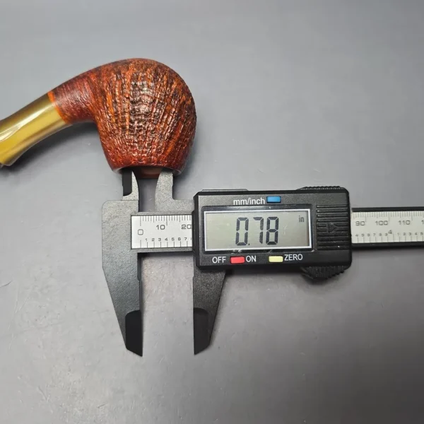 Papa Bear's Pipes by Tim Beaumont Sandblasted Brandy w/ Horn Handmade Briar Pipe, New - Image 13