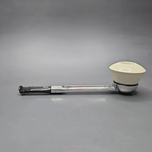Falcon Chrome Dental w/ MBSD Meerschaum Rhodesian Block Meerschaum Bowl Pipe, New - Image 4