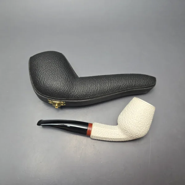 MBSD Meerschaum Deluxe Rustic Cutty Block Meerschaum Pipe, Briar-Mortise, New - Image 3