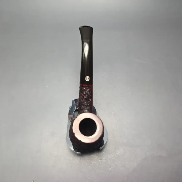 James Upshall Bark Group 6 Partially Rusticated Bent Billiard Estate Briar Pipe, Unsmoked - Image 9