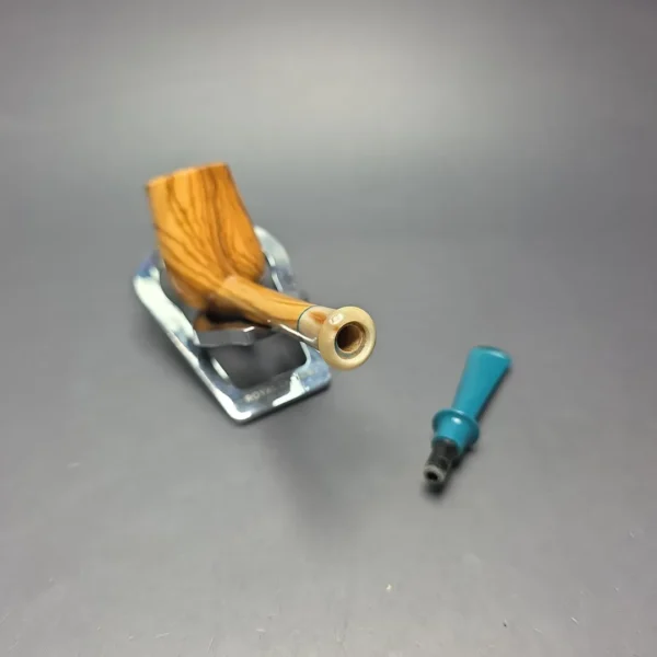 Brentegani Smooth Olivewood Lovat w/ Horn Handmade Pipe, New - Image 14