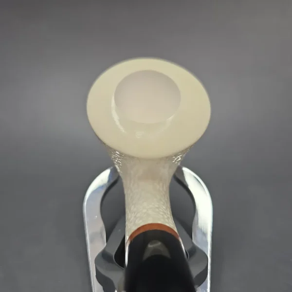 MBSD Meerschaum Deluxe Partially Rusticated Calabash Calabash Block Meerschaum Pipe, Briar-Mortise, New - Image 7