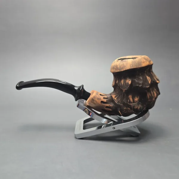 Nording Spruce Matte Partially Rusticated Freehand Estate Briar Pipe, Unsmoked - Image 4